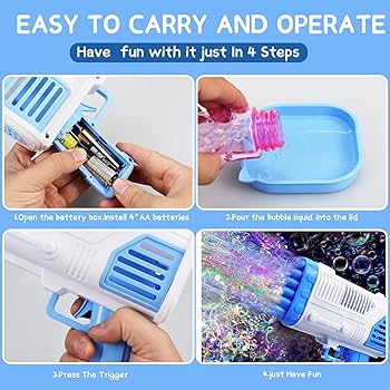 Magical bubble Gun for kids 36 Holes - مسدس فقاعات سحري للأطفال بـ 36 فتحة